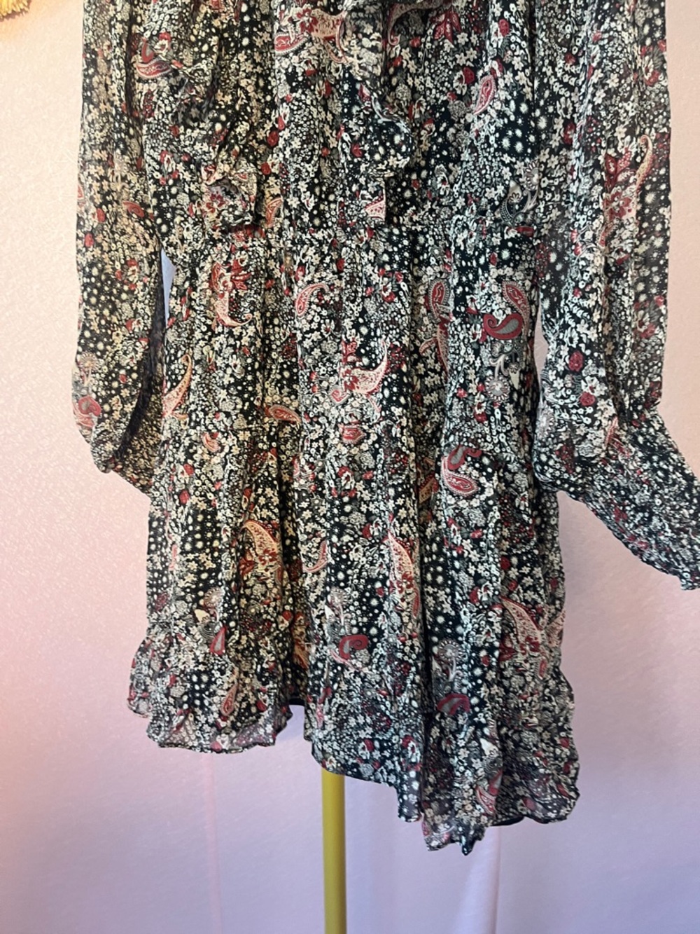 FATE Black Paisley Floral Ruffle Mini Dress - Picture 3 of 8